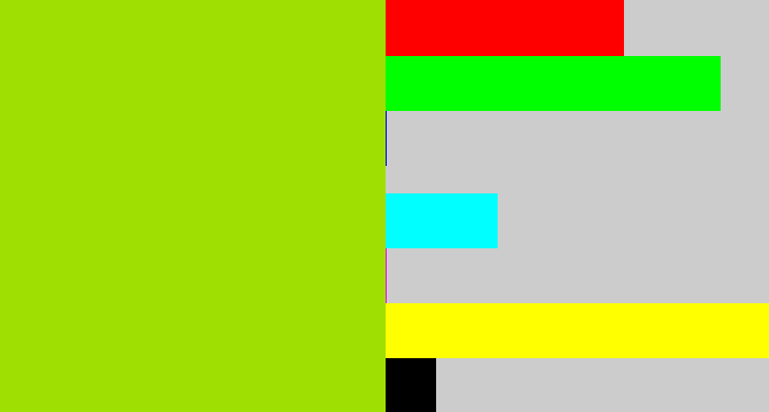 Hex color #9fdf01 - slime green