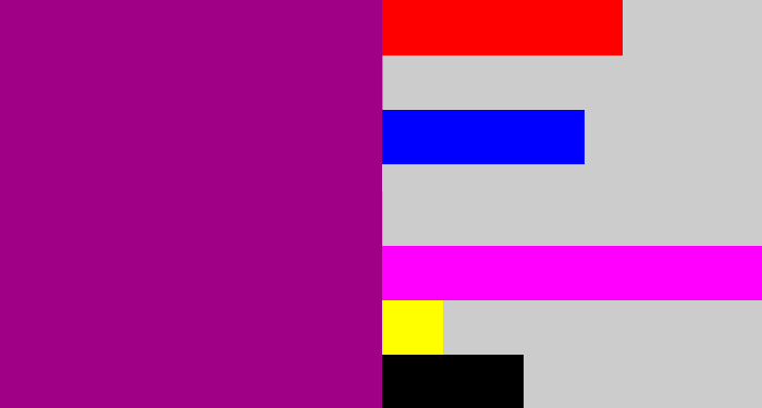 Hex color #a00086 - barney purple