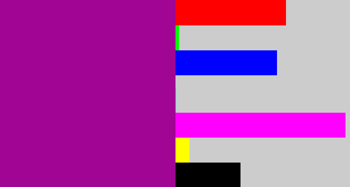 Hex color #a00593 - barney purple