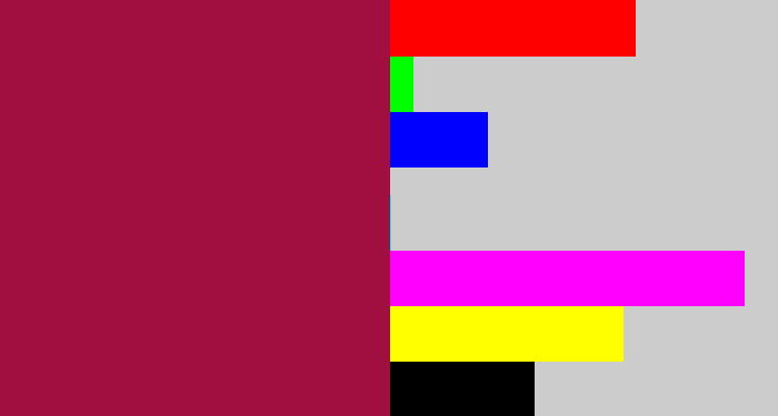 Hex color #a00f40 - berry