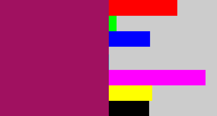 Hex color #a01160 - dark fuchsia