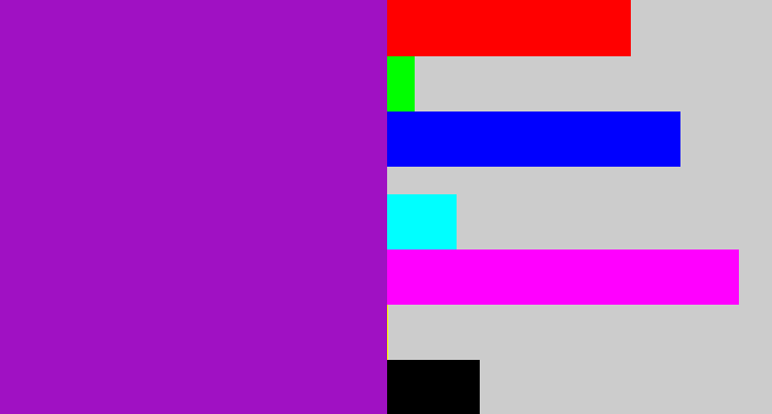 Hex color #a011c3 - barney