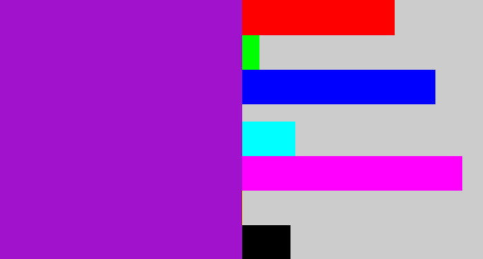 Hex color #a012cc - barney