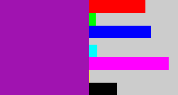 Hex color #a013b0 - barney