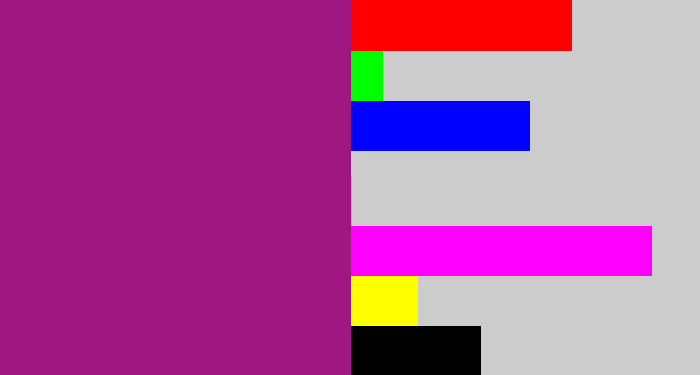 Hex color #a01781 - warm purple