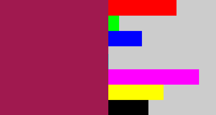 Hex color #a0194f - berry