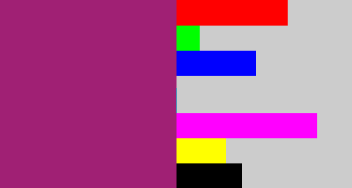 Hex color #a02074 - warm purple