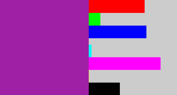 Hex color #a020a5 - barney