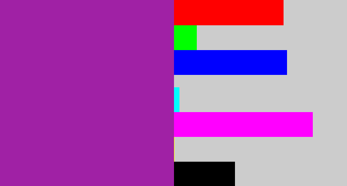 Hex color #a021a5 - barney