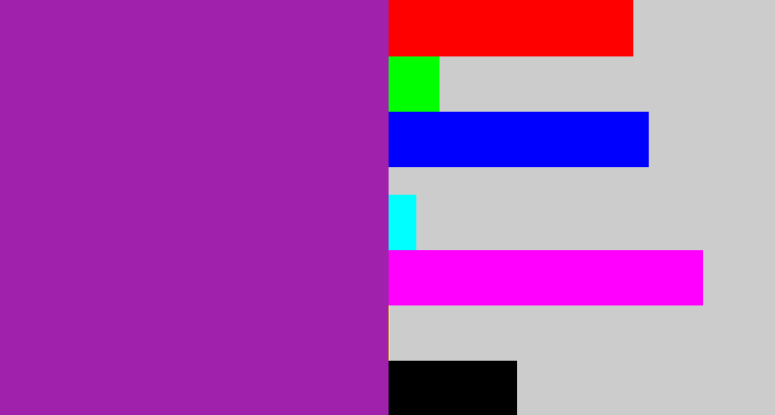 Hex color #a021ac - barney