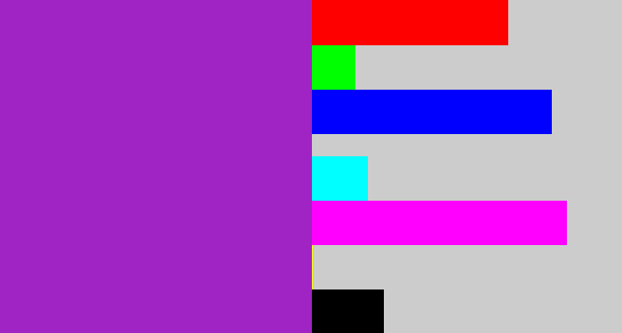 Hex color #a023c4 - barney