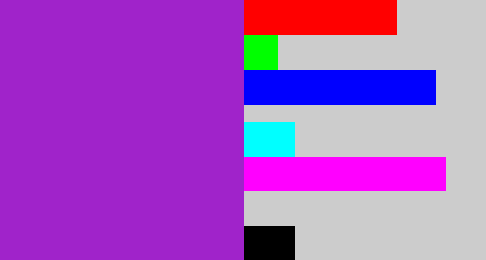 Hex color #a023ca - barney