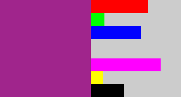 Hex color #a0258c - warm purple