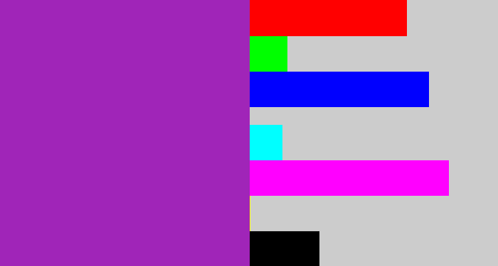 Hex color #a025b8 - barney
