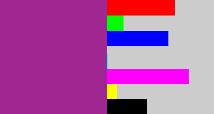 Hex color #a02691 - warm purple