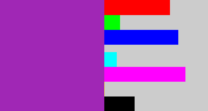 Hex color #a027b5 - barney