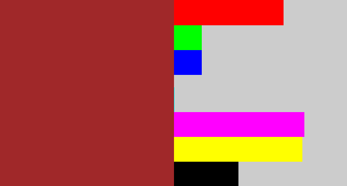 Hex color #a02829 - brick