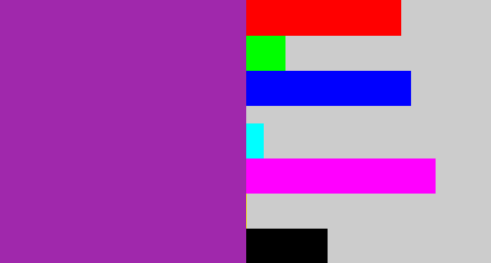 Hex color #a028ac - barney