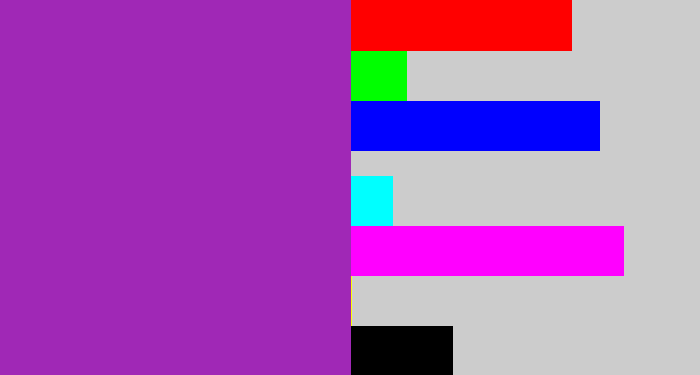 Hex color #a028b6 - barney