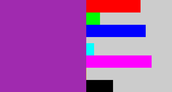 Hex color #a02aaf - barney