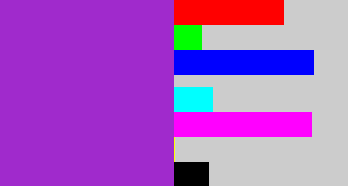 Hex color #a02acc - barney