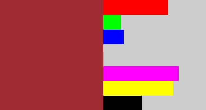 Hex color #a02b33 - brick