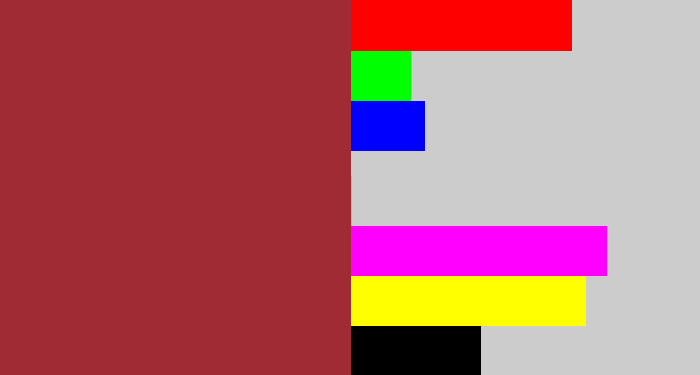 Hex color #a02b35 - brick