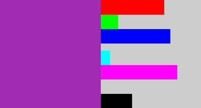 Hex color #a02bb0 - barney