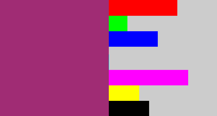 Hex color #a02c74 - warm purple