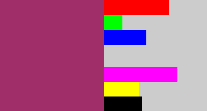 Hex color #a02e69 - light burgundy