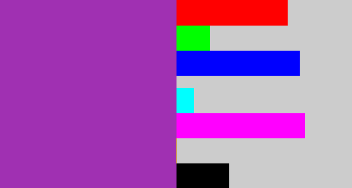 Hex color #a030b2 - purply