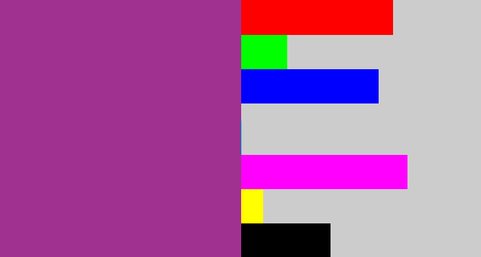 Hex color #a03191 - warm purple