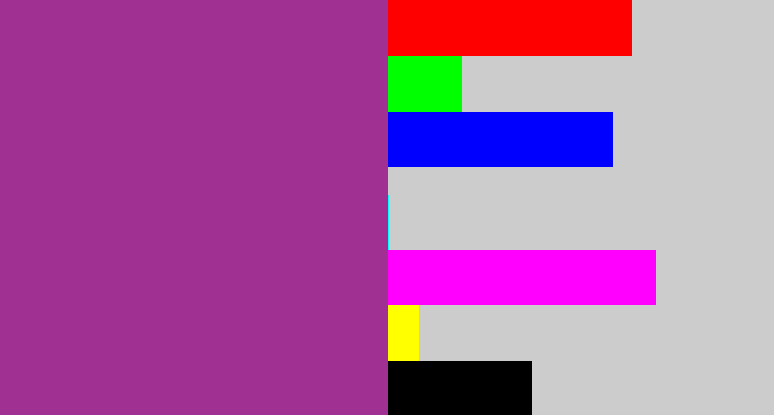 Hex color #a03193 - warm purple