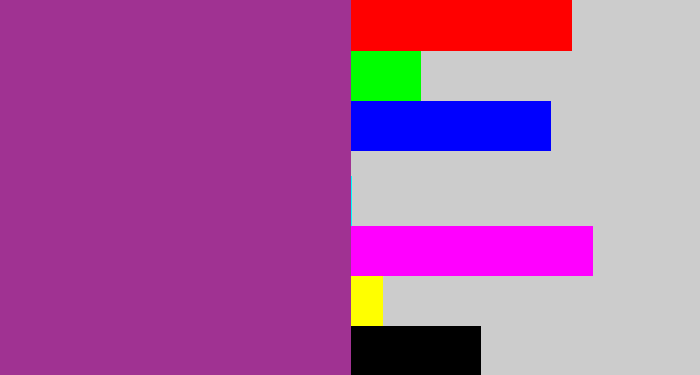 Hex color #a03292 - warm purple