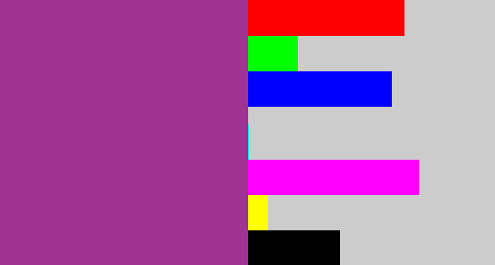 Hex color #a03293 - warm purple