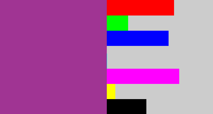 Hex color #a03493 - warm purple