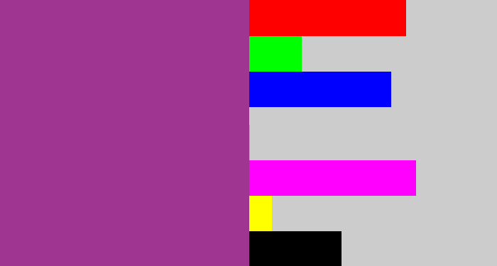 Hex color #a03591 - warm purple