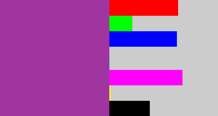 Hex color #a0359f - ugly purple