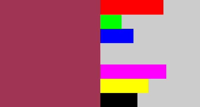 Hex color #a03653 - light burgundy