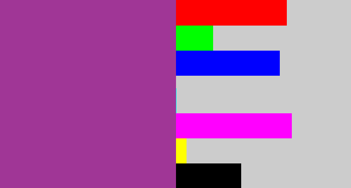 Hex color #a03696 - warm purple