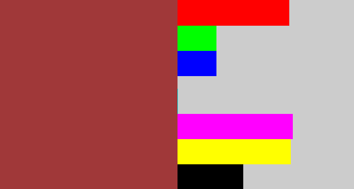 Hex color #a03839 - brick