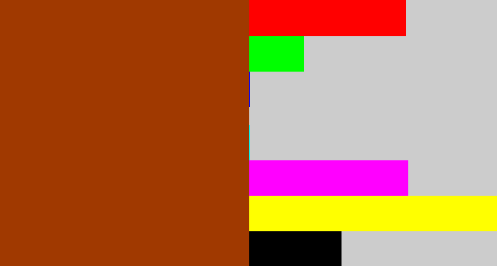 Hex color #a03900 - russet