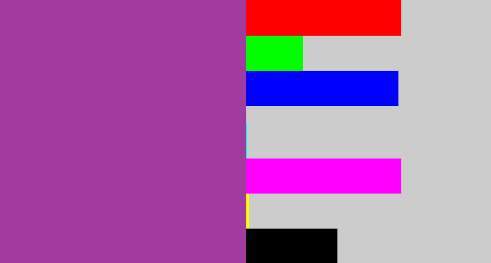 Hex color #a03b9f - ugly purple