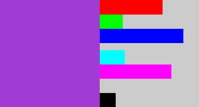 Hex color #a03bd5 - lightish purple