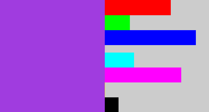 Hex color #a03cdf - lightish purple
