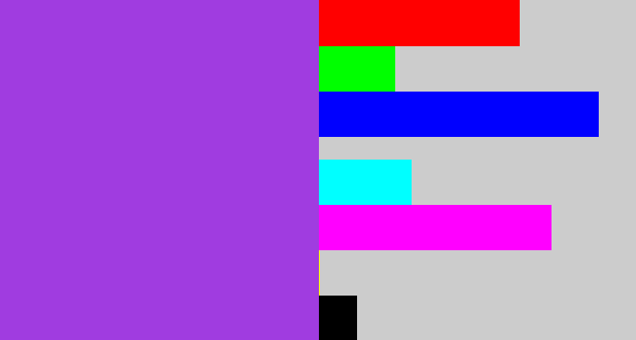 Hex color #a03ce0 - lightish purple