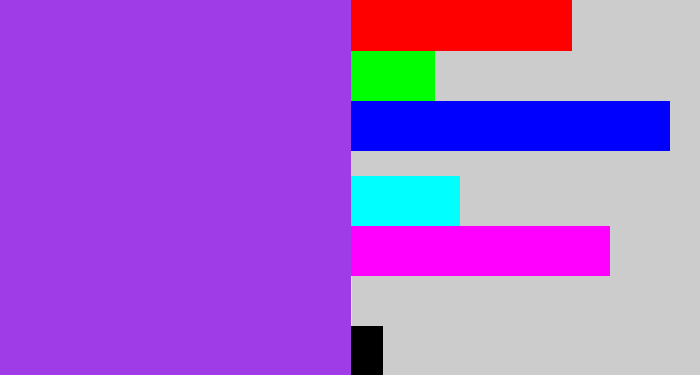 Hex color #a03ce7 - lightish purple