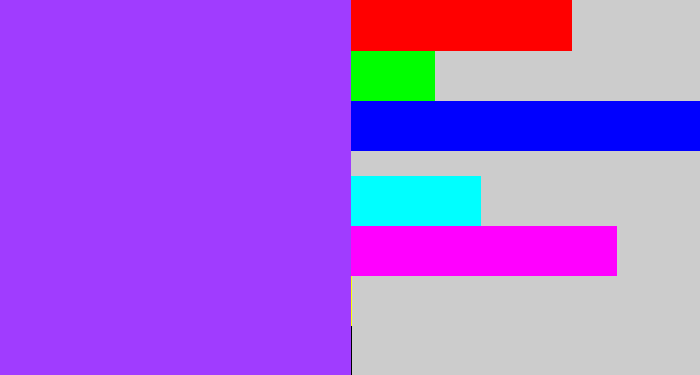 Hex color #a03cff - electric purple
