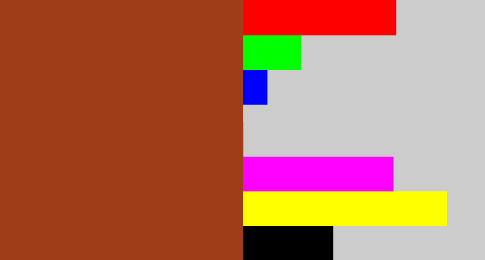 Hex color #a03d19 - brick