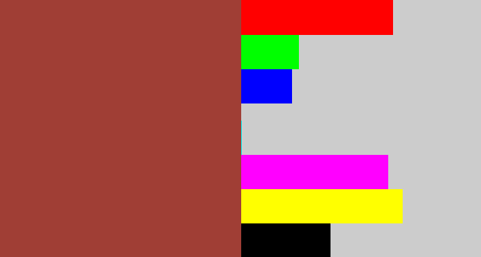 Hex color #a03e35 - brick